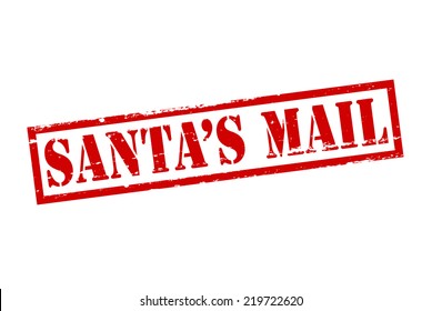 Rubber stamp with text Santa mail inside, vector illustration