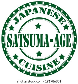 Rubber stamp with text Satsuma age(deep-fried fish cakes),vector illustration