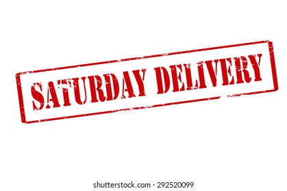 Rubber stamp with text Saturday delivery inside, vector illustration