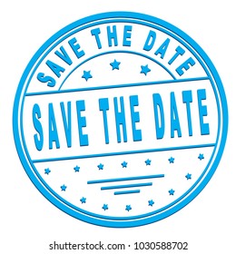 rubber stamp with text "save the date" on white, vector illustration