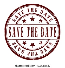 rubber stamp with text "save the date" on white, vector illustration