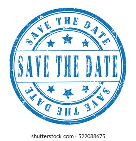 rubber stamp with text "save the date" on white, vector illustration