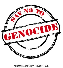 Rubber stamp with text say no to genocide inside, vector illustration