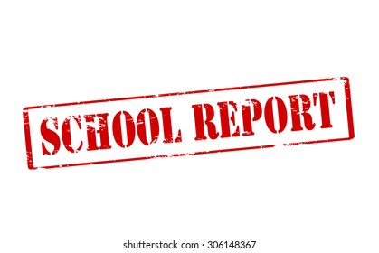 Rubber stamp with text school report inside, vector illustration