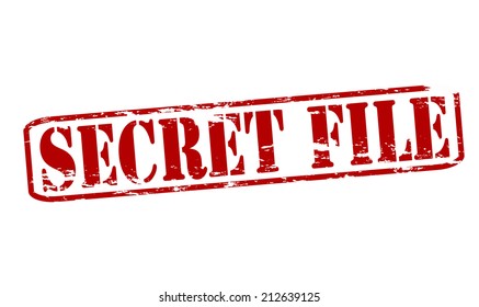 Rubber stamp with text secret file inside, vector illustration