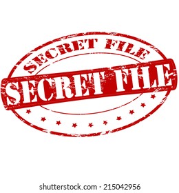 Rubber stamp with text secret file inside, vector illustration
