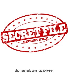 Rubber stamp with text secret file inside, vector illustration