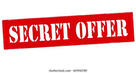 Rubber stamp with text secret offer inside, vector illustration