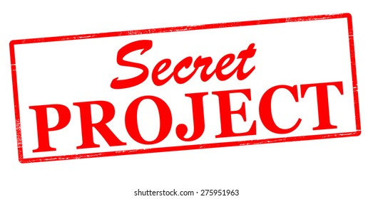 Rubber stamp with text secret project inside, vector illustration