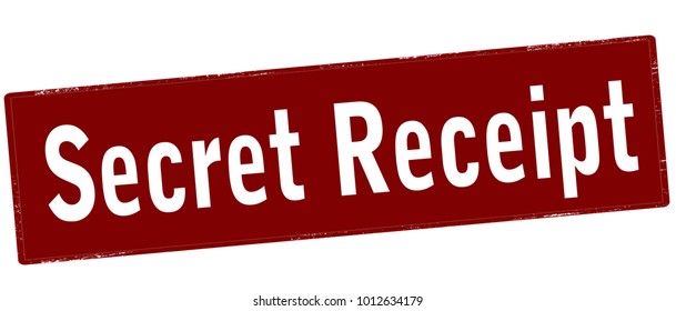 Rubber stamp with text secret receipt inside, vector illustration