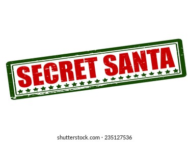 Rubber Stamp With Text Secret Santa Inside, Vector Illustration