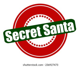 Rubber Stamp With Text Secret Santa Inside, Vector Illustration