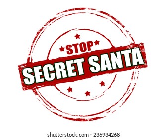 Rubber stamp with text secret Santa inside, vector illustration