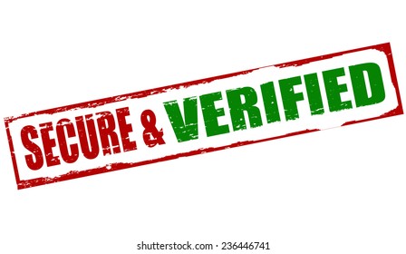 Rubber stamp with text secure and verified inside, vector illustration