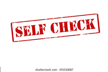 Rubber stamp with text self check inside, vector illustration
