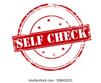 Rubber stamp with text self check inside, vector illustration