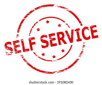 Rubber stamp with text self service inside, vector illustration