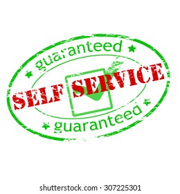 Rubber stamp with text self service inside, vector illustration
