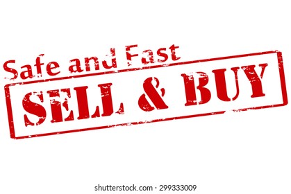 Rubber stamp with text sell and buy inside, vector illustration