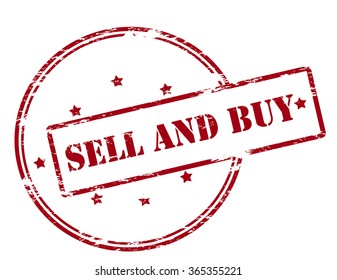 Rubber stamp with text sell and buy inside, vector illustration