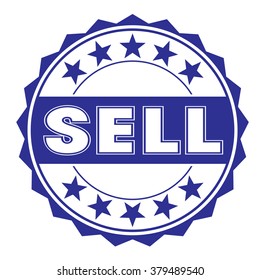  rubber stamp with text "sell" on white, vector illustration