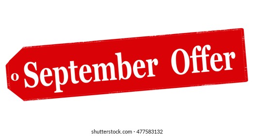 Rubber stamp with text September offer inside, vector illustration