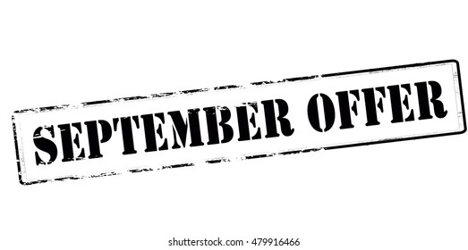Rubber stamp with text September offer inside, vector illustration