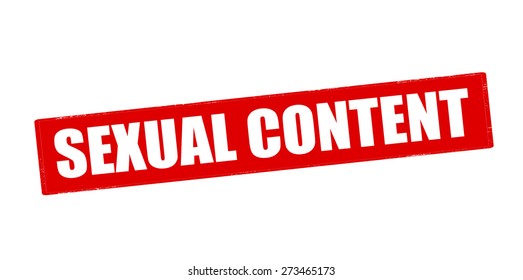 Rubber stamp with text sexual content inside, vector illustration