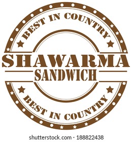 Rubber stamp with text Shawarma ,vector illustration