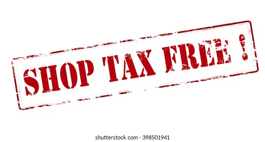 Rubber stamp with text shop tax free inside, vector illustration