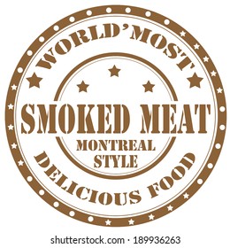 Rubber stamp with text Smoked Meat(Montreal style),vector illustration