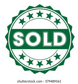  rubber stamp with text "sold" on white, vector illustration