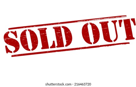 Rubber stamp with text sold out inside, vector illustration