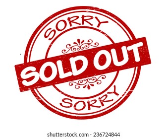 Rubber stamp with text sold out inside, vector illustration