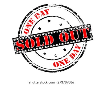 Rubber stamp with text sold out inside, vector illustration