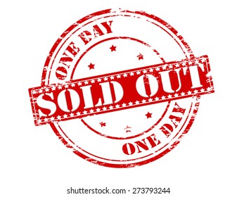 Rubber stamp with text sold out inside, vector illustration