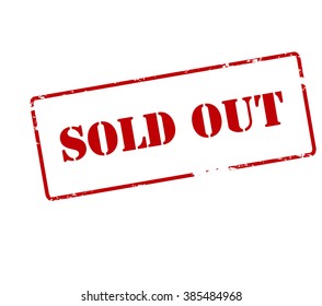 Rubber stamp with text sold out inside, vector illustration