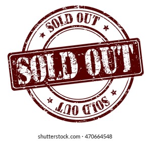 rubber stamp with text "sold out" on white, vector illustration
