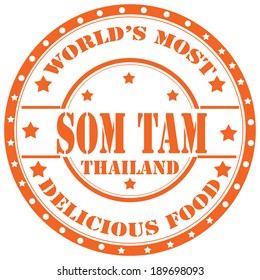 Rubber stamp with text Som Tam(thai salad),vector illustration