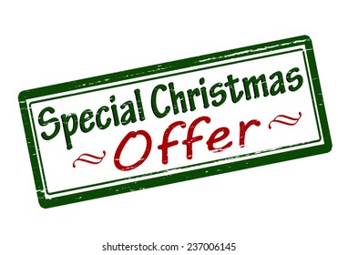 Rubber stamp with text special Christmas offer inside, vector illustration