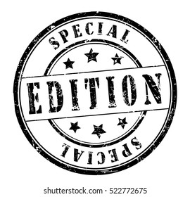 rubber stamp with text "special edition" on white, vector illustration