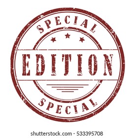 rubber stamp with text "special edition" on white, vector illustration