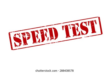 Rubber stamp with text speed test inside, vector illustration