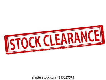 Rubber stamp with text stock clearance inside, vector illustration