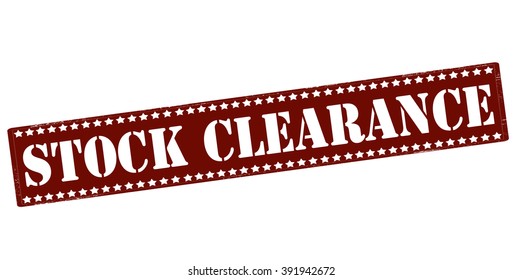 Rubber stamp with text stock clearance inside, vector illustration
