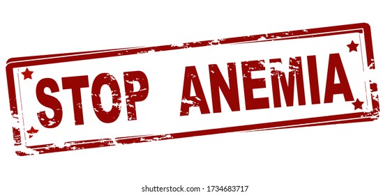 Rubber stamp with text stop anemia inside, vector illustration
