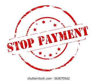 Rubber stamp with text stop payment inside, vector illustration