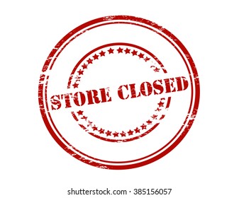 Rubber stamp with text store closed inside, vector illustration