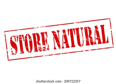 Rubber stamp with text store natural inside, vector illustration