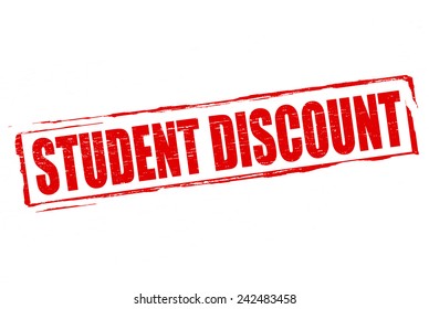 Rubber stamp with text student discount inside, vector illustration